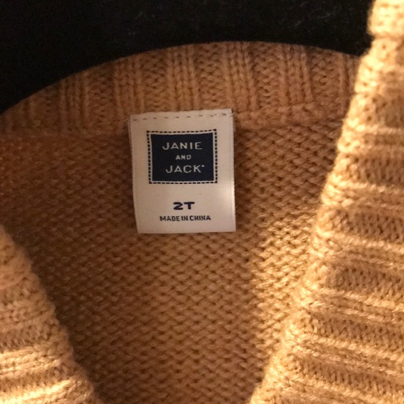 Kids Sweater Cape Camel with Black Accents - Picture 2 of 4